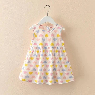 Summer Floral Pattern Girls Casual Dress - Sundress for Beach Wear