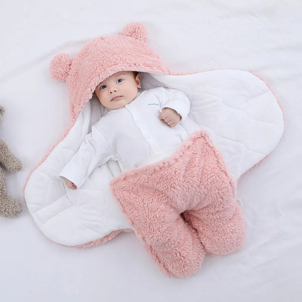 Cute Newborn Baby Blankets - Fluffy Fleece Sleeping Bag