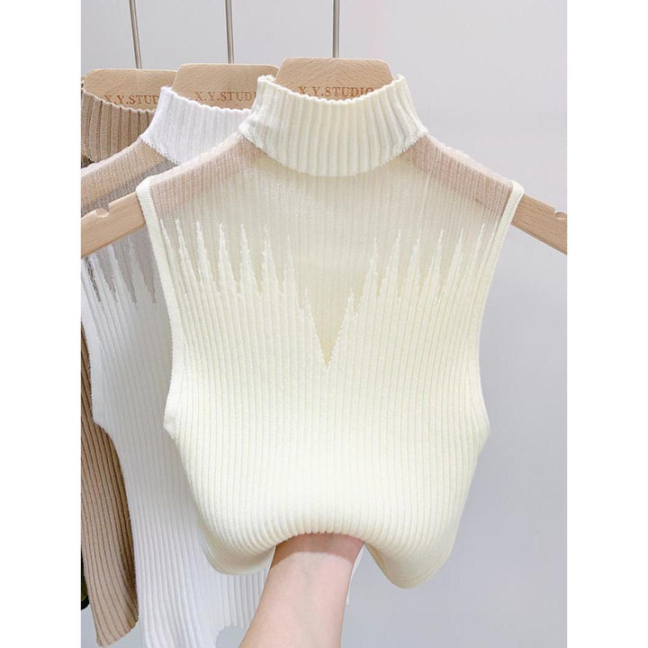 Semi-high Neck Knitted Small Vest - Robust Quality Store