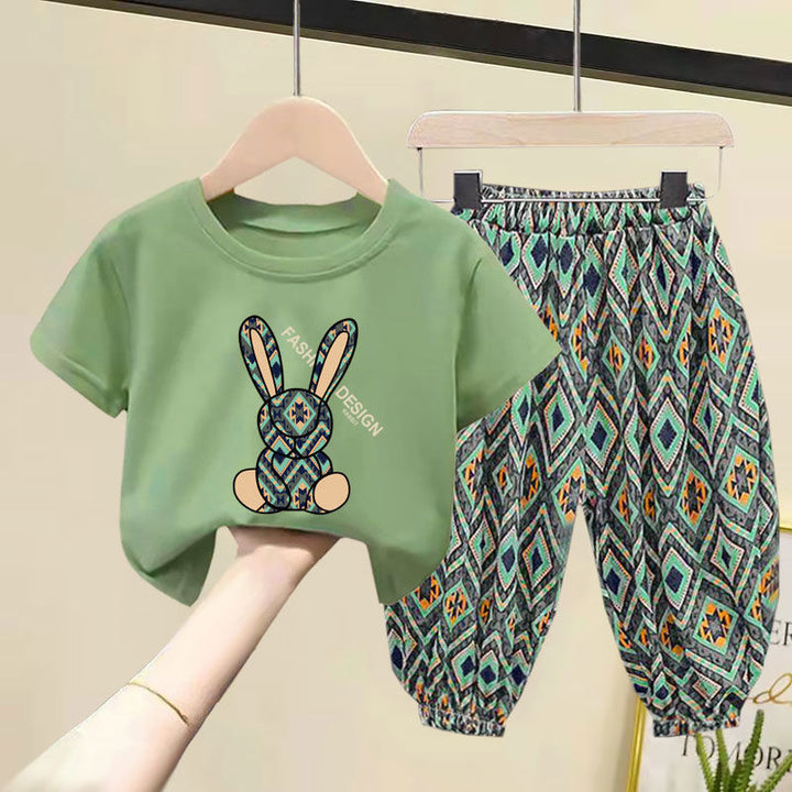 Cute Summer Suit | Cotton T-Shirt with Pant Unisex - Robust Quality Store