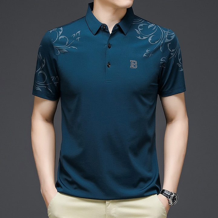 New Fashion Men Polo Shirt | Short Sleeve Letter Printed Summer Shirt - Robust Quality Store