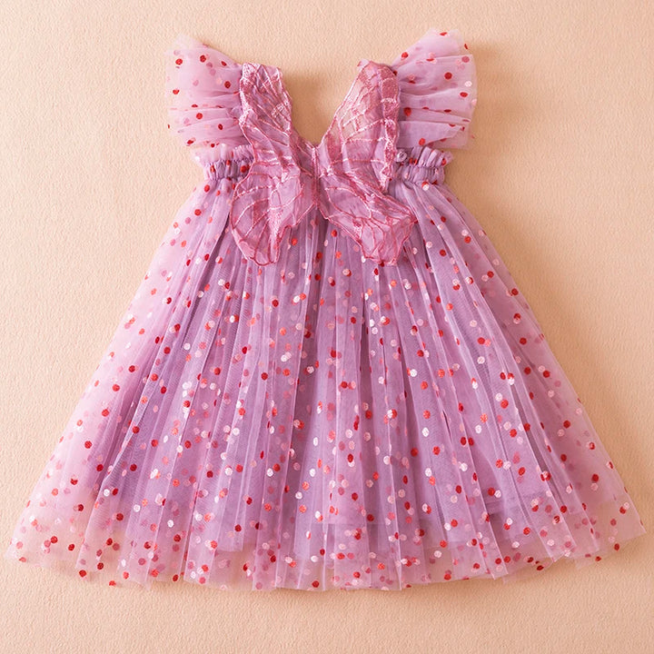 Summer Princess Dress for Girls - Strawberry Embroidery- Kids Clothing