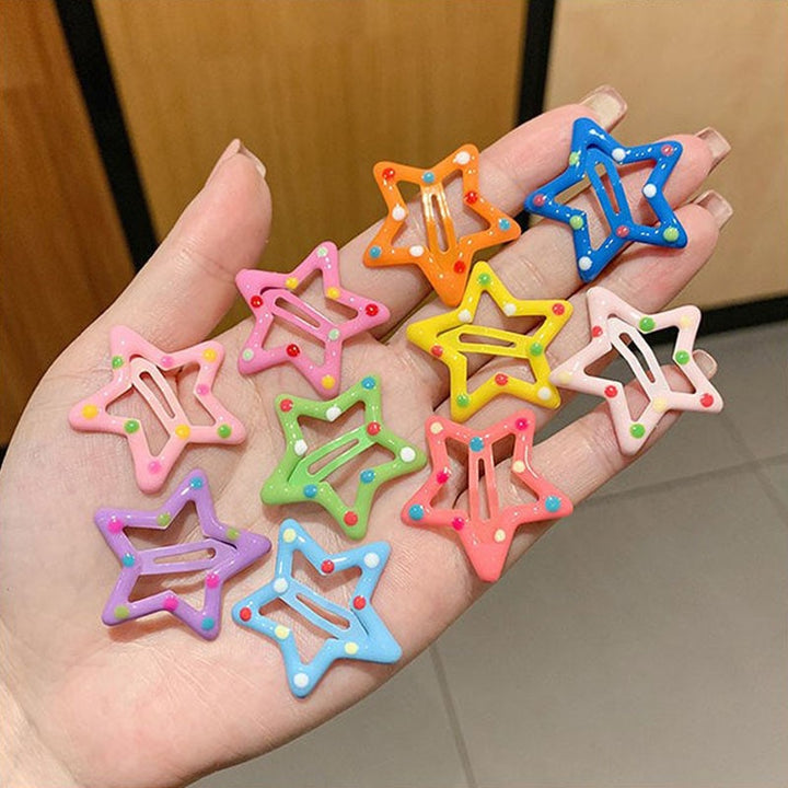 Kids Hair Pins Accessories Cute Colorful Star Clips For Girls & Children - Robust Quality Store