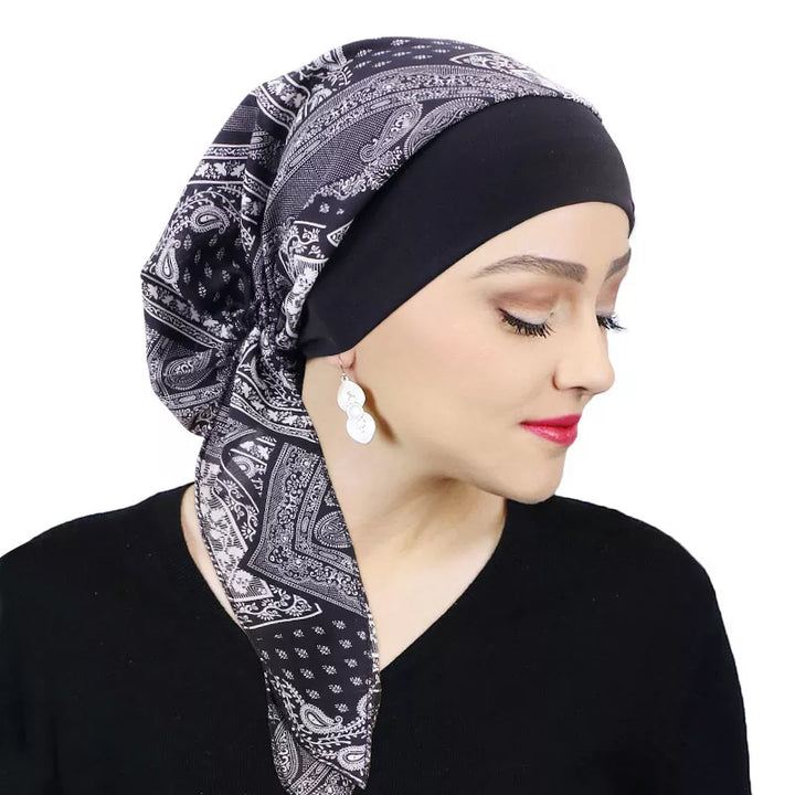 Women Printed Stretchy Pre-tie Headscarf - Robust Quality Store