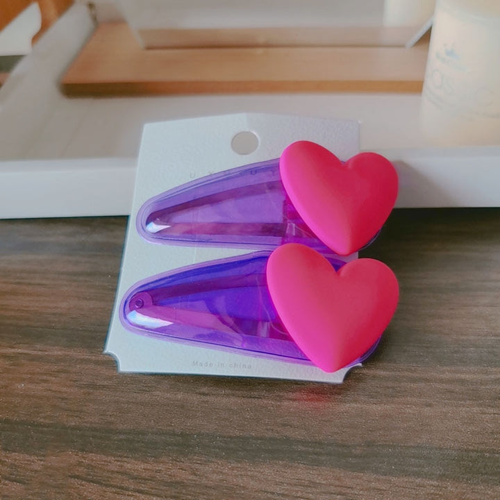 Korean Cute Colorful Heart | Hairpin Hair Claw Clips Grips - Robust Quality Store