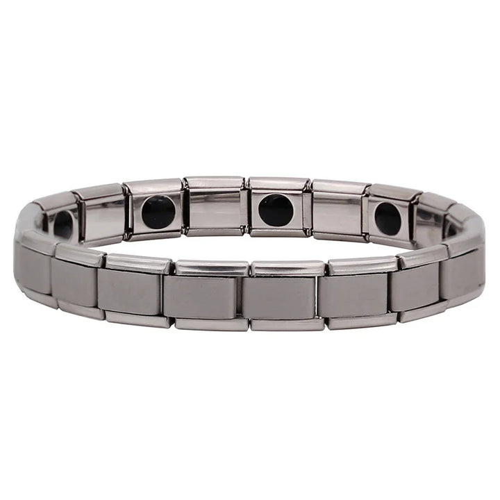 Trendy Matte Stainless Steel Charm Links Bracelet - Elegant metal Jewelry