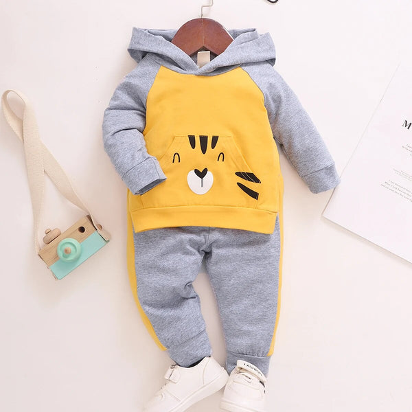 Toddler Baby Cartoon Long Sleeve Hoodie 2PCS Outfit Suit