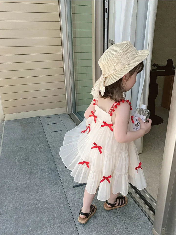 Children's Summer Sweet Dress | Baby Girls Bow Princess Dress