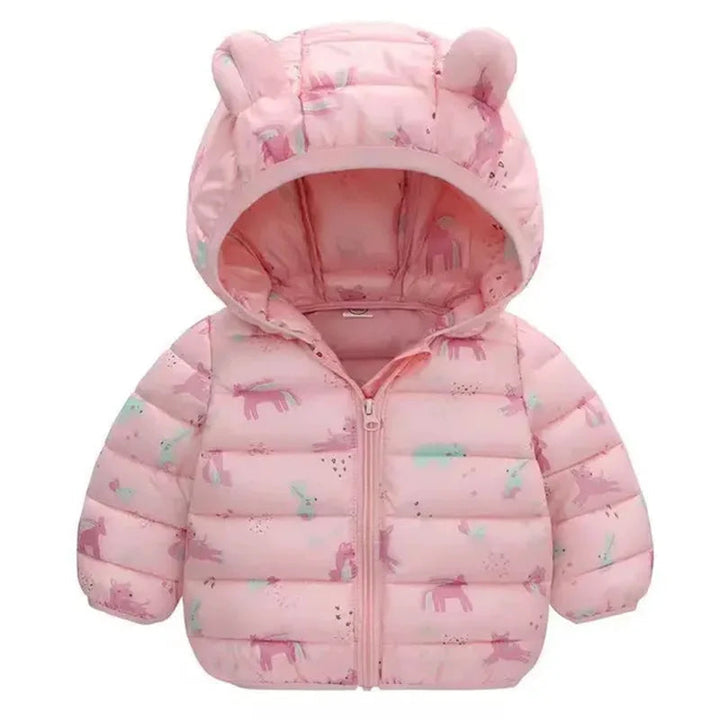 Baby Boys Girls Jackets For Kids Cartoon Bear Zipper Coats Autumn Boys Warm Hooded Down Jackets Children Christmas Outerwear Robust Clothing Store