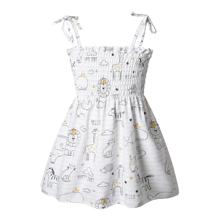 Baby Girl Summer Cotton Halter Floral Dress - Kids Summer Fashion