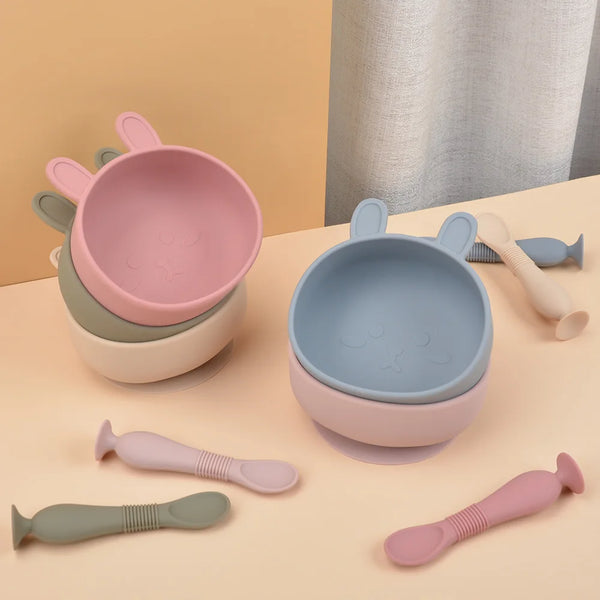 BPA-Free Silicone Dishes for Baby - 2Pcs/1Set Feeding Bowl - Robust Clothing Store