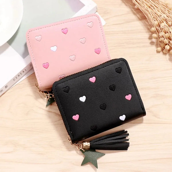 Cute Girl Short Zipper Lovely Pu Leather Coin Purse