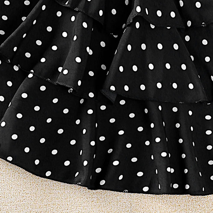 Stylish Black Polka Dot Dress for Girls | Kids Vacation & Holiday Clothes