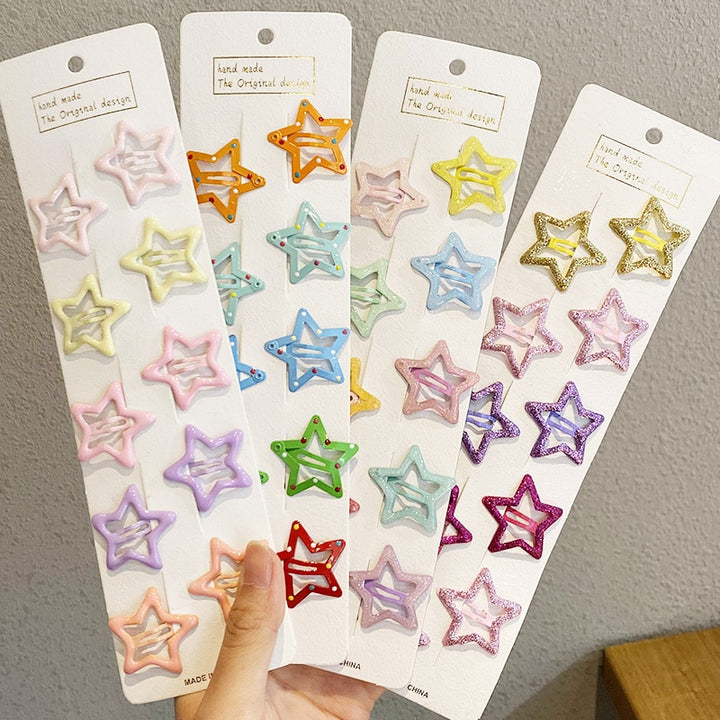 Kids Hair Pins Accessories Cute Colorful Star Clips For Girls & Children - Robust Quality Store