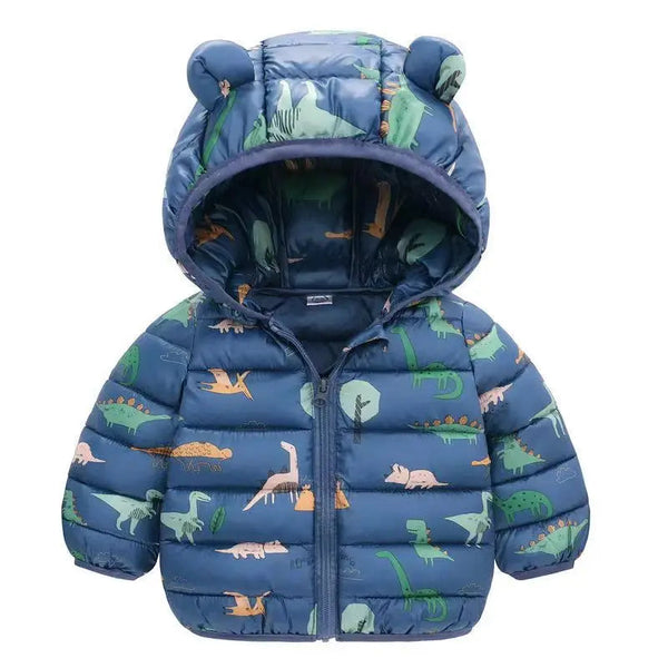 Baby Boys Girls Jackets For Kids Cartoon Bear Zipper Coats Autumn Boys Warm Hooded Down Jackets Children Christmas Outerwear Robust Clothing Store
