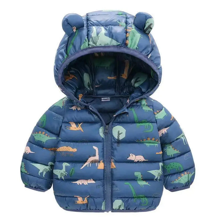 Baby Boys Girls Jackets For Kids Cartoon Bear Zipper Coats Autumn Boys Warm Hooded Down Jackets Children Christmas Outerwear Robust Clothing Store