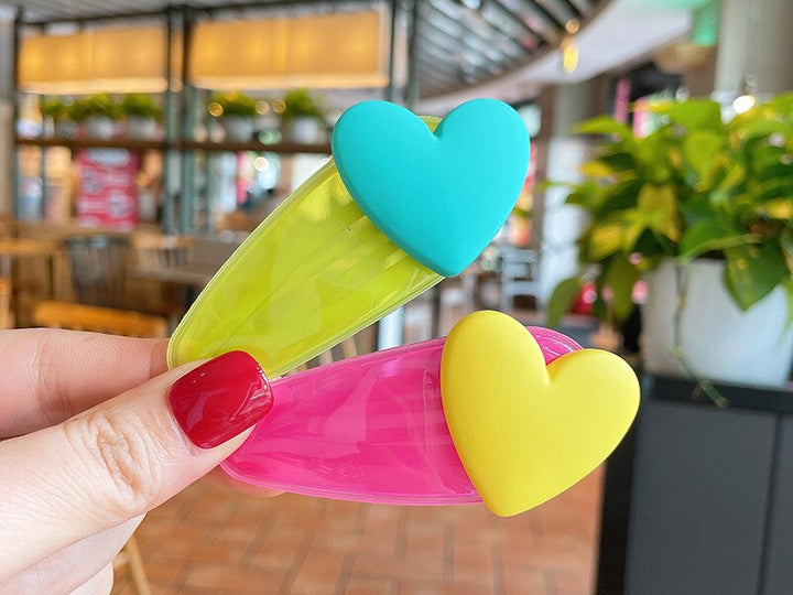 Korean Cute Colorful Heart | Hairpin Hair Claw Clips Grips - Robust Quality Store