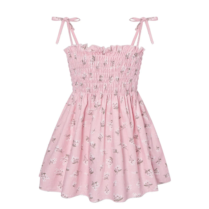 Baby Girl Summer Cotton Halter Floral Dress - Kids Summer Fashion