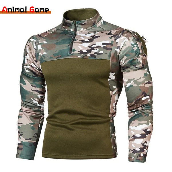 Men Military Uniform Camouflage Zippers