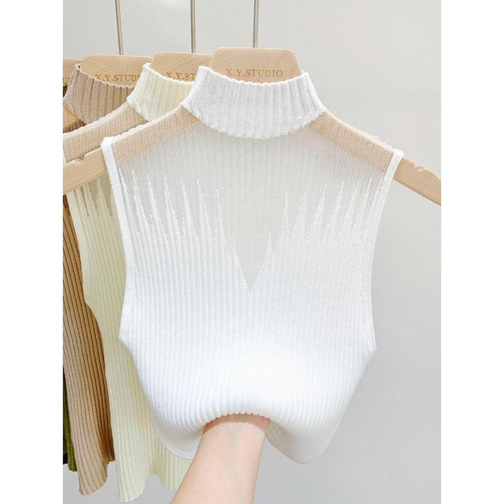 Semi-high Neck Knitted Small Vest - Robust Quality Store