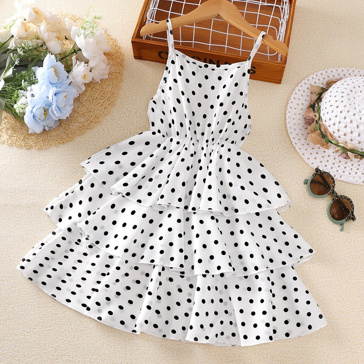 Stylish Black Polka Dot Dress for Girls | Kids Vacation & Holiday Clothes