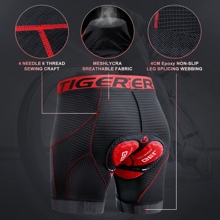 X-TIGER Men's Sports Riding Bike Bicycle & Cycling Underwear Shorts - Robust Quality Store