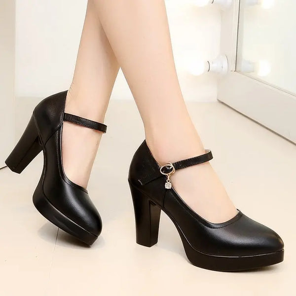 High Heels Platform Pumps Buckle Strap Mary Jane Woman Shoes Store