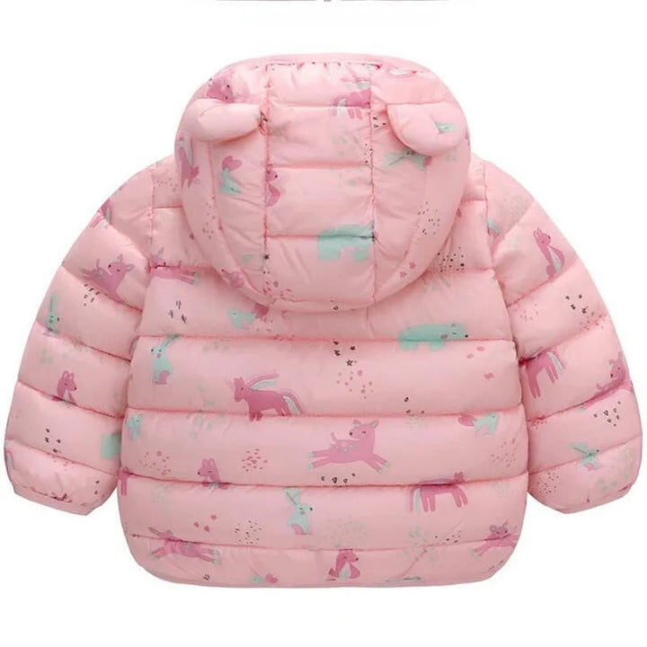 Baby Boys Girls Jackets For Kids Cartoon Bear Zipper Coats Autumn Boys Warm Hooded Down Jackets Children Christmas Outerwear Robust Clothing Store