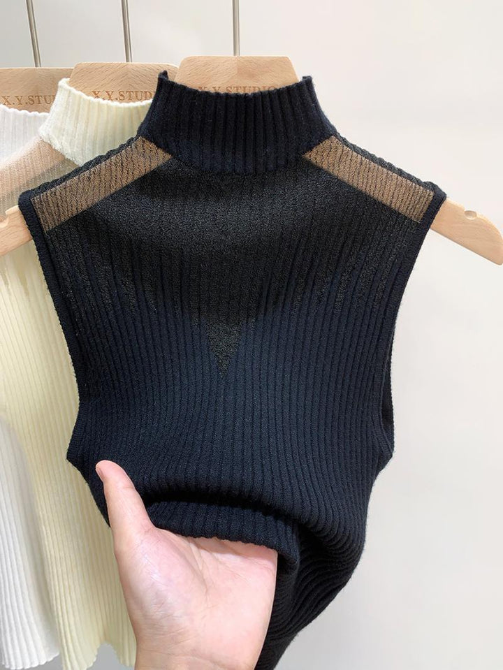 Semi-high Neck Knitted Small Vest - Robust Quality Store