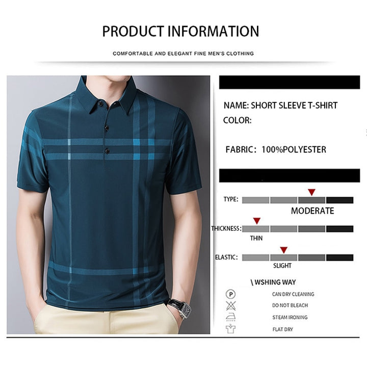 Summer Business Polo Shirt | Breathable Anti-wrinkle Short Sleeved - Robust Quality Store