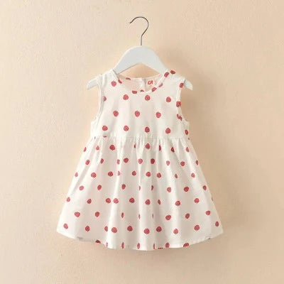 Summer Floral Pattern Girls Casual Dress - Sundress for Beach Wear