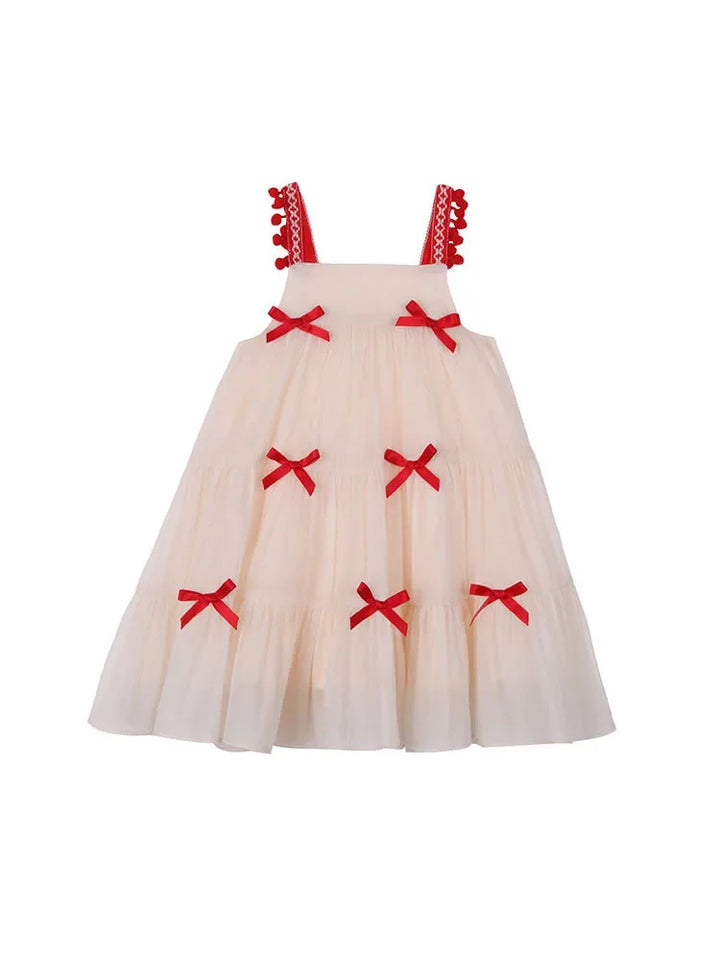 Children's Summer Sweet Dress | Baby Girls Bow Princess Dress