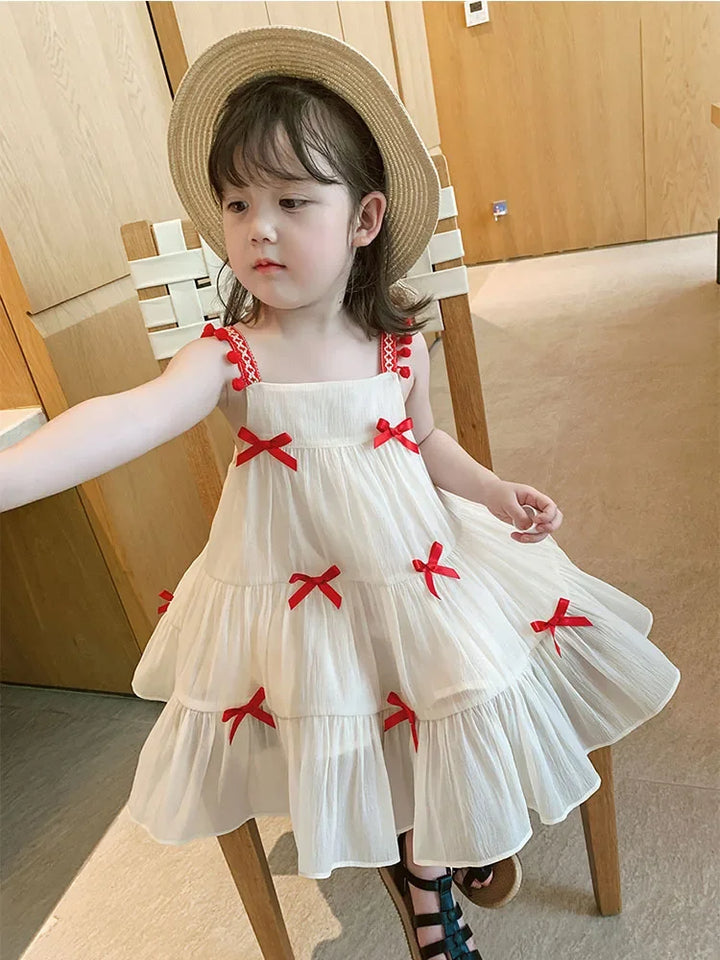 Children's Summer Sweet Dress | Baby Girls Bow Princess Dress