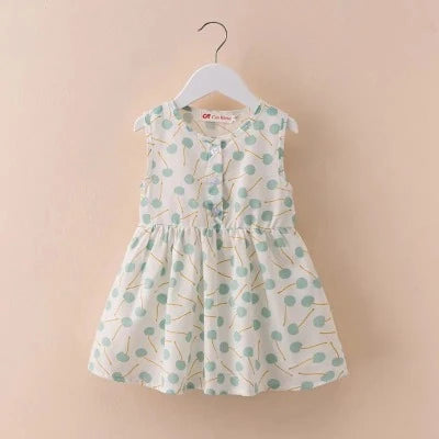 Summer Floral Pattern Girls Casual Dress - Sundress for Beach Wear