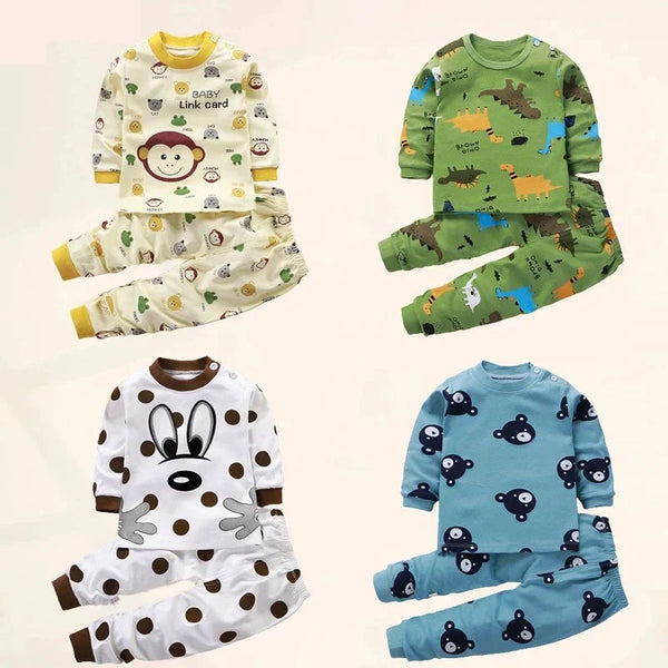 Kids Cotton Pajama Set – Soft Cartoon Sleepwear for Boys & Girls