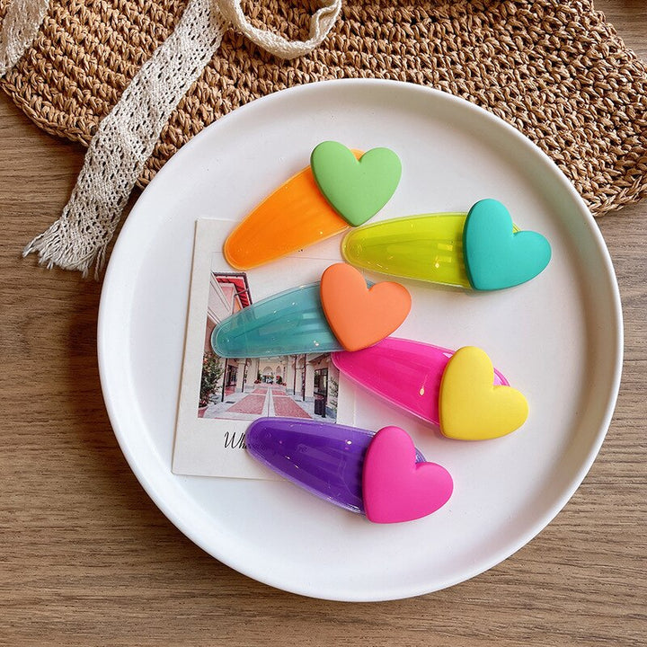 Korean Cute Colorful Heart | Hairpin Hair Claw Clips Grips - Robust Quality Store