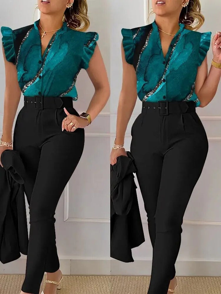 Elegant Women Pant & Blouse Two Piece Set Suits - Robust Quality Store