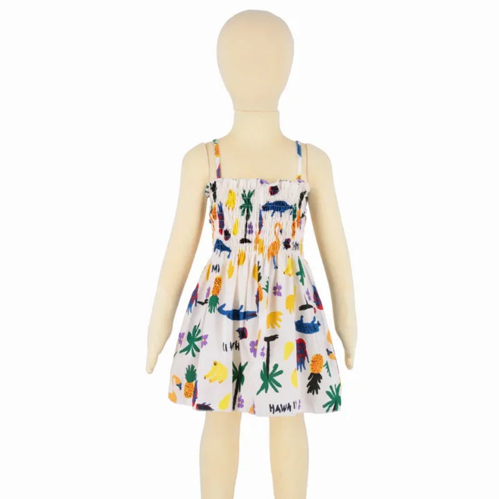 Baby Girl Summer Cotton Halter Floral Dress - Kids Summer Fashion