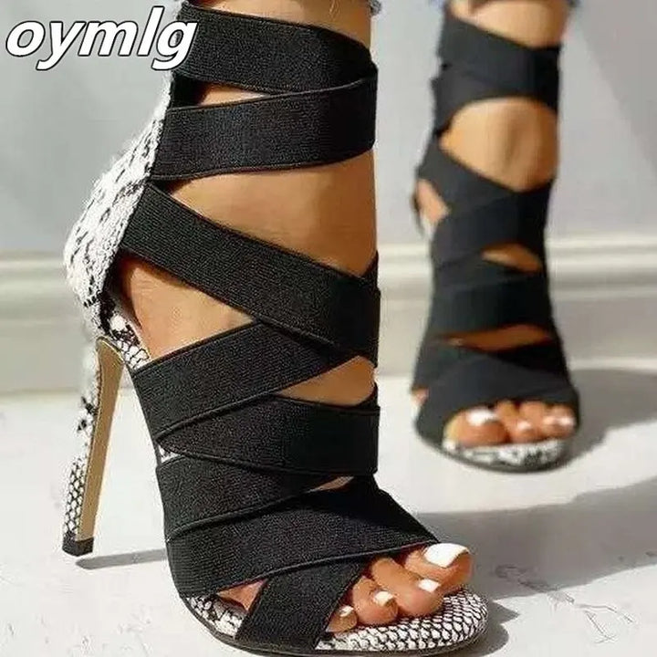 Gladiator Ankle Strap High Heel Sandals