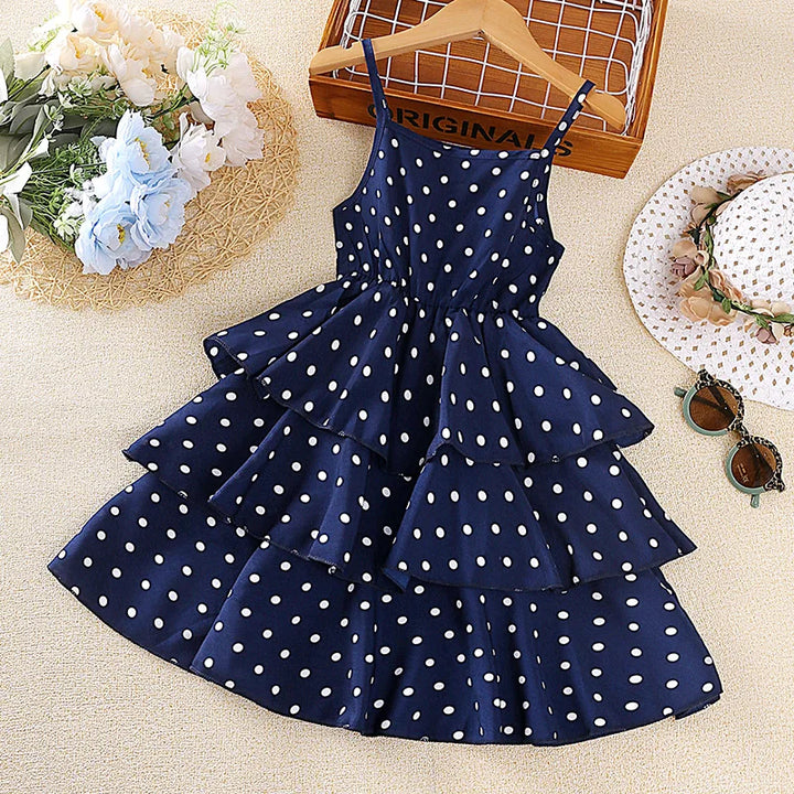 Stylish Black Polka Dot Dress for Girls | Kids Vacation & Holiday Clothes