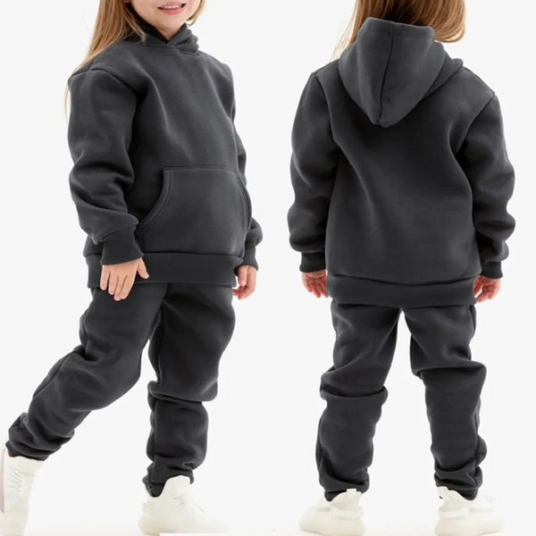 Children Sports Winter Hooded Tracksuits