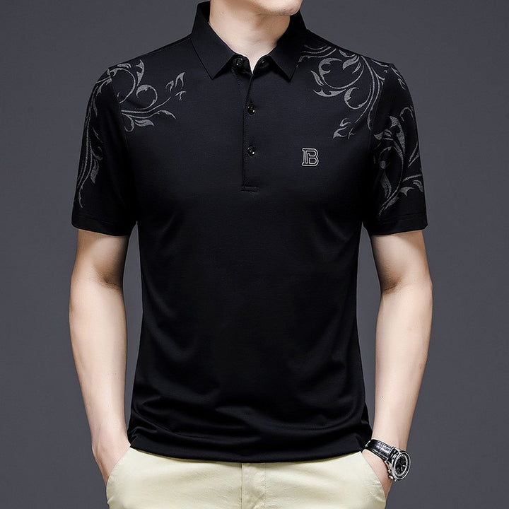 New Fashion Men Polo Shirt | Short Sleeve Letter Printed Summer Shirt - Robust Quality Store