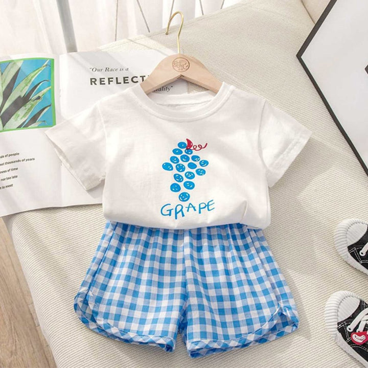 Summer Baby Girls Cotton Printing Tops Suits Lattice Shorts - Robust Quality Store