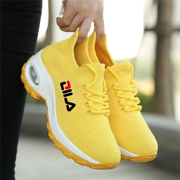 Women's Slip-On Platform Sneakers – Breathable Mesh Height-Increasing Shoes