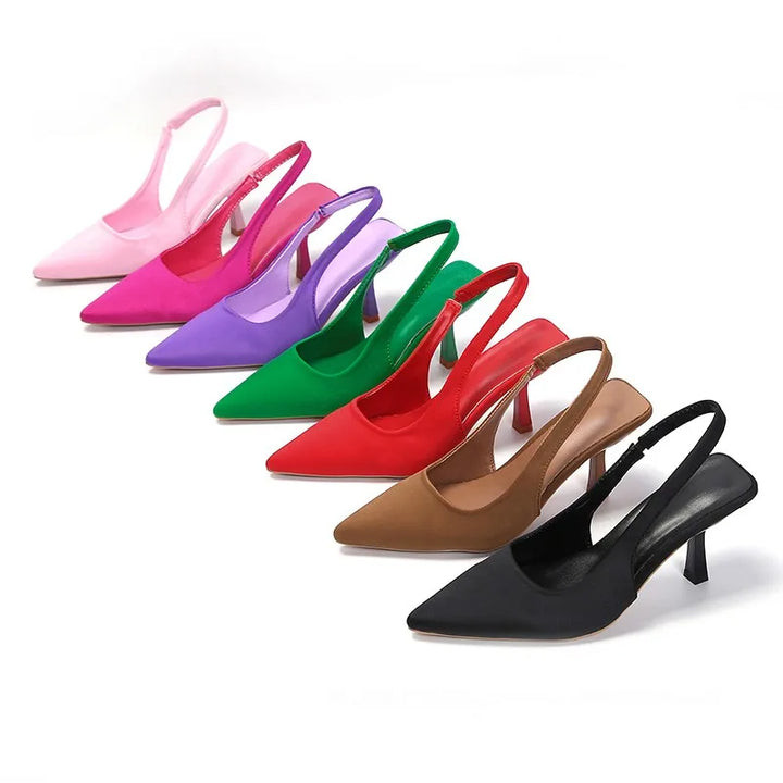 Pointed Toe Stiletto Heel Sling Back Sandals - Women's Pump Shoes - Robust Shoes Store