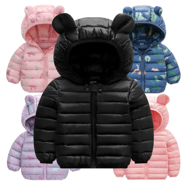 Kids Lightweight Down Jacket – Warm Hooded Winter Coat (0-5Y)