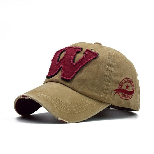 Cotton Embroidery Letter W Baseball Cap Unisex - Robust Quality Store