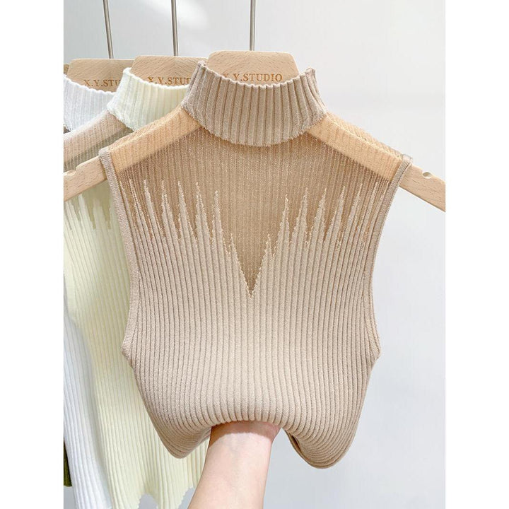 Semi-high Neck Knitted Small Vest - Robust Quality Store