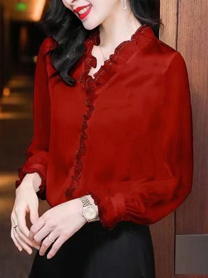 Blouse Chiffon | Office Shirt Long Sleeve - Robust Quality Store