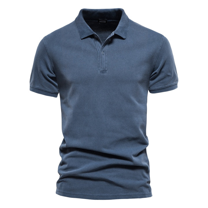 Men AIOPESON Polo Shirts Casual Short Sleeve Turndown - Robust Quality Store